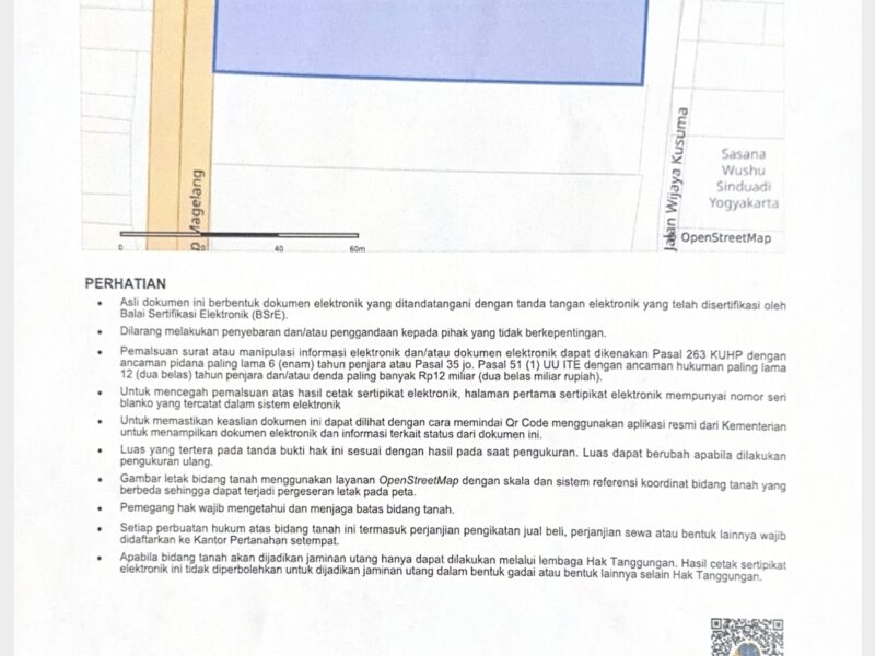Di Jual Bawah Harga Pasaran Tanah Lokasi Premium Pusat Bisnis Jl Magelang KM 6 Sleman Jogjakarta